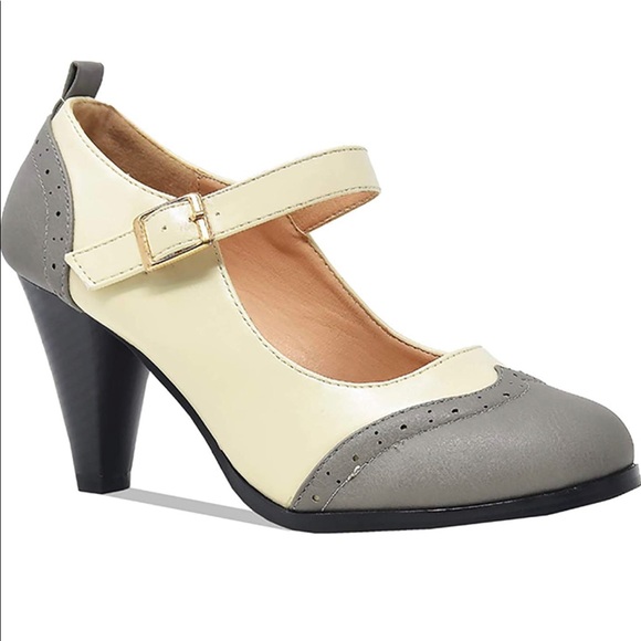 NEW Dora-2 Women's Round Toe Two Tone Mary Jane - Picture 2 of 3